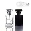 Refillerbar Glas Spray Perfume Bottle Transparent Matt Svart Tom Kosmetisk Container Atomizer Flaskor Resor Storlek