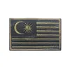 3D-Stickerei-Patch mit Malaysia-Flagge, Armee, taktische, militärische, malaysische Flaggen, Moral-Patches, Emblem-Applikationen, gestickte Abzeichen