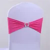 16 Colors wedding chair cover spandex chair cover sash bands crown shape chair buckle sash for home party meeting accessories