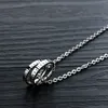 couples necklace pendant stainless steel titanium sliver ring pendant womens mens necklace men jewelry necklace for lover gifts2386167
