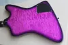 Guitare basse électrique gaucher à 4 cordes, corps violet, avec 2 micros, matériel noir, peut être personnalisé