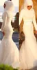 Vestidos de Noiva Muçulmanos Design Modesto Gola Alta Manga Comprida Renda Sereia Comprimento Até o Chão Vestido de Noiva Dubai Personalize Plus Size226h