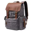 HBP Fashion men's bag computer backpack retro trend large capacity canvas outdoor sports casual simple khaki