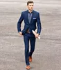 Été bleu marine hommes costumes 2019 costumes de mariage pour hommes doux mâle Blazers Slim Fit marié smoking décontracté veste 2 pièces bal Wear3914949