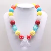 Date Enfants Filles Bébé Perles Collier Avec Pendentif Goutte D'eau Enfant Chunky Bubblegum Collier Coloré Chunky Bijoux