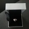 18K Rose Gold Skimrande Pussel Hjärta Ram Ring Original Box för Pandora 925 Sterling Silver Kvinnor Bröllop Ringar Set