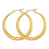 Big Size Style Large Hoop Earrings For Women Fashion 18K Real Gold Plated Basketball Wives Simple High Quality Jewelry E6391