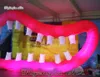 Lighting Inflatable Lip Strip Balloon 4m Hanging Smiley Face With 2 Eyes For Music Festival And Concert Decoration