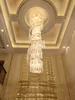 Lustres de cristal modernos lideram o lustre de longa espiral americano Lights Lightlet Hotel Lobby Hall Parlor Villa Stair Home Ilumina￧￣o interna