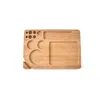 Bandeja de enchimento de madeira para enrolar papéis, flip magnético, tabaco, caixa de madeira de bambu, camada única jxw6048057516