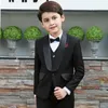 Boy's Formal Wear One Button Shawl Lapel Kid Complete Designer Handsome Boy Wedding Suit Boys Attire Custom-made Jacket Pants Tie Vest 001