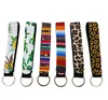 Wristband Keychains Floral Printed Key Chain Neoprene Key Ring Wristlet Keychain Party Favor 11 Designs Wholesale DHW3759