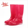 Sıcak Satış-Kadınlar Yağmur Çizmeleri Bayanlar Rahat Orta Buzağı Katı Yuvarlak Ayak Kayma Su Geçirmez Charm Rainboots 2016 Yeni Moda Tasarım Gökkuşağı Colo