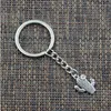 Fashion 20pcs / Lot Key Ring Keychain Smycken Silver Plated Desert Cactus Flower Charms Pendant Key Tillbehör