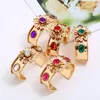 Wholesale- ins luxury designer exaggerated geometric beautiful flower diamond crystal adjustable open cuff bangle bracelet for woman