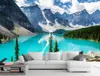 Individuelle Tapeten für Wände Blue Dream Fairy Lake Schnee Bergwald Europa und Amerika Landschaft europäischen Stil Wand