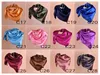 Klassiska solida färger 90 cm Big Imitation Silk Scarves Satin Square Wrap Women Shawl 34 Färg grossist