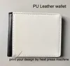 PU Leather wallet Sublimation heat press Men's wallet purse can print your own design by machine 100pcs