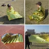 Outdoor Survival Emergency Rescue Warm Deken Opvouwbare Waterdichte Warmte Reflecterende Mylar Film Thermal