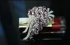 2.4" Rhodium Silver Plated Crystal Diamante Rhinestone Large Party Brooch