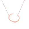 Rostfritt stål Initialer Pendant Necklace Amfashion Rose Gold Color 26 Letters Anpassade smycken3914861