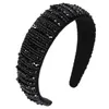 Rhinestone Girls Black Hairbands Full Diamond Headbands For Women Girls Solid Color Hair Hoop Women Hair Accessories327y