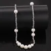 Fashion Mens Pearl Necklace Hip Hop Stainless Steel Ball Beaded Jewelry Clavicle Chain Necklaces