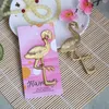 Metalen zinklegering bevederde flamingo flesopener bieropener strand thema vogel bruiloft gunsten en geschenken