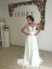새로운 로맨틱 여름 레이스 비치 웨딩 드레스 깎아 지른 목 쉬폰 웨딩 가운 측면 슬릿 신부 드레스 Vestido de Noiva