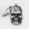 10 pçs / lote Moda Keyrings Jóias Pingente de Prata Filme Terminator Esqueleto Máscara Keychain Chaveiro Chave Chave para Homens Carro Chaveiro