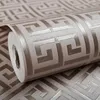 Współczesna nowoczesna geometryczna tapeta Neutralny grecki klucz PVC tapetka do sypialni 053m x 10 m Roll Gold on White1658602