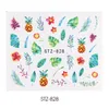 25 stks / partij Water Nail Decal en Sticker Bloem Bladboom Groene Simple Summer Slider voor Manicure Nail Art Watermark Tips Chstz824-844