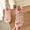 Girls Roman Sandals Baby Soft Bowknot Princess Shoes Infant Beach Tegua Flat Sandal Newborn Fashion Casual Shoes Gifts YP209