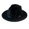 VTG Merk Wol Heren Zwarte Dad Fedora Hoed voor Heren Wollen Breed Bravel Jazz Church Cap Vintage Panama Sun Top Hat 20 Y19070503