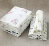 Nytt spädbarn Muslin Filt Baby Newborn Swaddle Wrap barnvagn täcker tecknad djurbokstäver tryckt krypande mjuk dubbellager handduk9316710