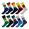 10 Pairs/lot Men's Funny Colorful Combed Cotton Socks Red Argyle Pack Casual Happy Socks Dress Wedding Socks Plus Size Eur 41-46Q190401