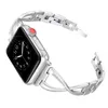 Correas de reloj de lujo para IWatch 49 mm Ultra 8 38 mm 42 mm 40 mm 44 mm Bandas de mujer Correa de reloj de Apple Diamond Correa de acero inoxidable para iwatch Series 7 6 SE 5 4 3 2 1 Pulsera