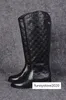 Luxury Women Letter Embossing Long Genuine Cowhide Leather Black Woman High Boots 3541 With Box2989290