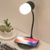 3 in 1 flexibele LED Desk Lamp USB Opladen met draadloze oplader Bluetooth Luidspreker Table Light Smart Touch Dimmer Lighting Phone Chargers L4