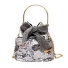 DesignerBag Fashion Metal Handbag Bow Sequins Messenger Chain Wild Bucket bolsa feminina sac a main femme de marque soldes#35