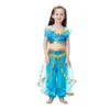 Dziewczyny Kid Summer Cos Princess Dance Dress Garnitur Halloween Christmas Performance Costume Cosplay Top Spódnica Pant Dwa kawałki Zestaw Odzieży