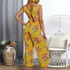 Dames Zomer Bandage Bloemen Jumpsuit Womens Korte Mouw Vrouwelijke Bodysuits Beach Shorts Rompertjes Casual Long Playsuits1