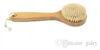 Wholesale-Hot Sale Round Shape Natural Boar Bristle Wooden Brush Long Handle Wooden Detox Wooden Handle Body Brush Skin Brush ETS8