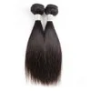 Straight Hair Bundles 4 st 50g / pc Naturfärg Svart Peruvian Virgin Human Weaving Extensions för kort bob stil