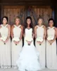 2019 Günstiges, erstaunlich hochwertiges, schlichtes weißes Brautjungfernkleid aus Chiffon, lang, für Hochzeit, Party, Gast, Trauzeugin, Übergröße, nach Maß