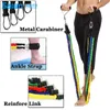 Resistance Bands Set 11 Pieces include 5 Stackable Exercise Bands with Door Anchor, Ankle Straps, Foam Handles and Carrying Bag