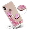 Kleurrijke geschilderde zachte TPU Glitter Vloeibare Quicksand-telefooncase voor iPhone X XR XS max 6 7 8 Plus en Samsung Galaxy S10 S9 S8 Plus S7 S6 EDGE