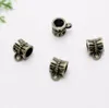 Nowy 500 / lot Antique Bronze Bail Charms Koraliki Koraliki Spacerowe do zwisających Charms Fit Europejska Bransoletka 7x9.5mm Otwór 4,5 mm