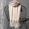Wholesale-scarf art small fresh lady cashmere scarf solid color thick autumn and winter student shawl christmas gift wholesale