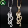 Fashion-Pendant Luxury Designer Necklace Hip Hop Jewelry Mens Gold Chain Pendants Diamond Cobra Bling Charms Rapper Fashion Accessories